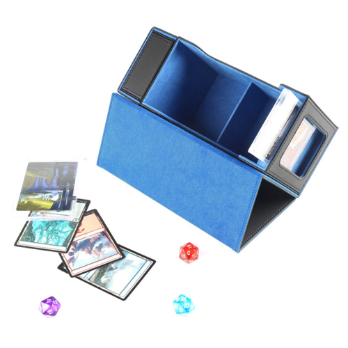 Card Deck Box with Display Window,Card Case Dice Tray Storage 35pt Magnetic Holder Red 2