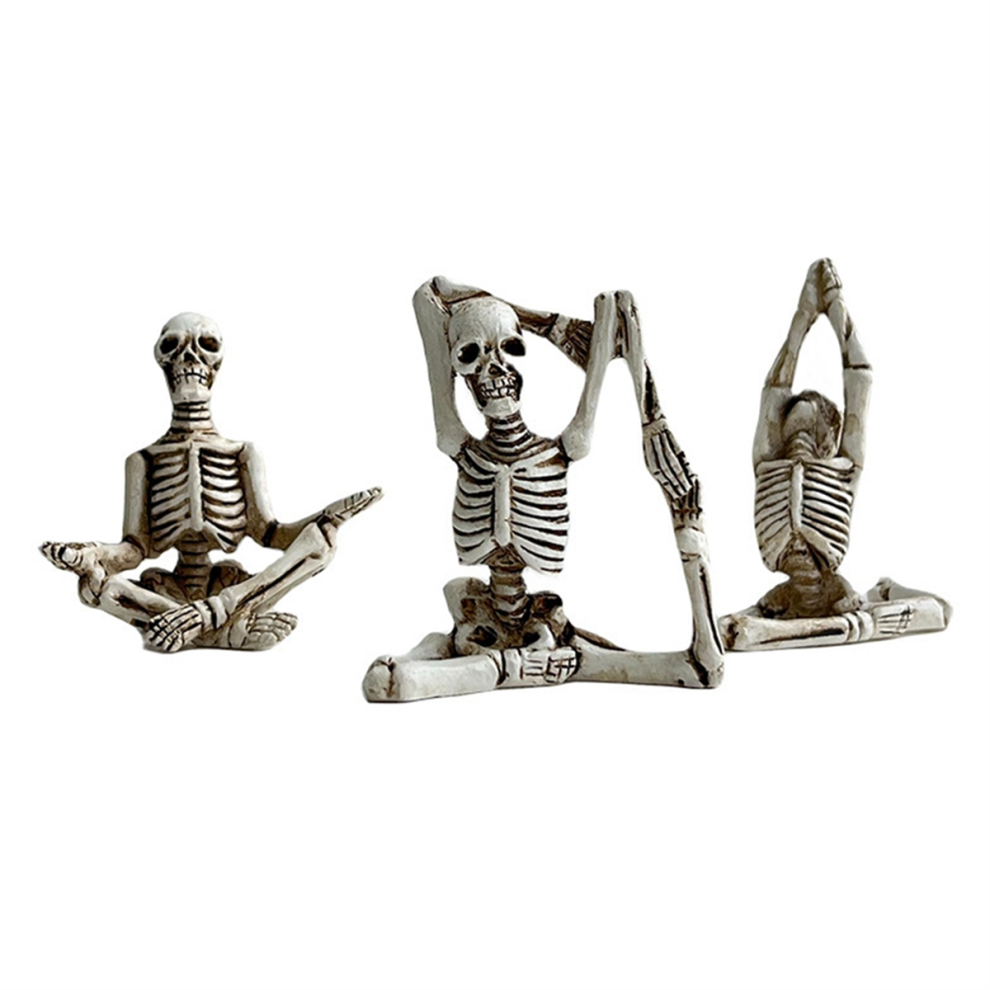 Saudism Resin Handicraft Ornaments Yoga Skull Character Ornament Crafts Skeleton Human Body Home Decoration