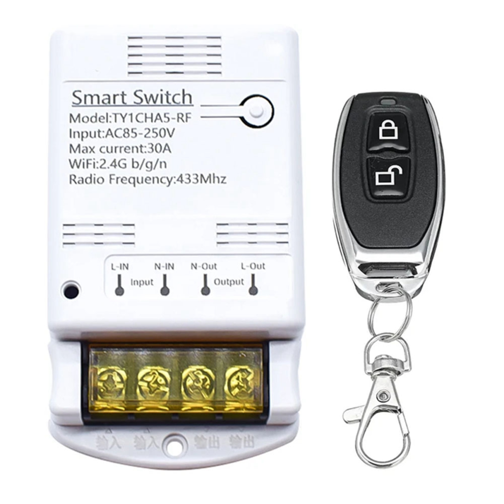 4000W 30A Wifi Switch Relay Tuya App 433Mhz Receiver Module Ac 85-250V 220V Home Automation Circuit Breaker 4853150933409
