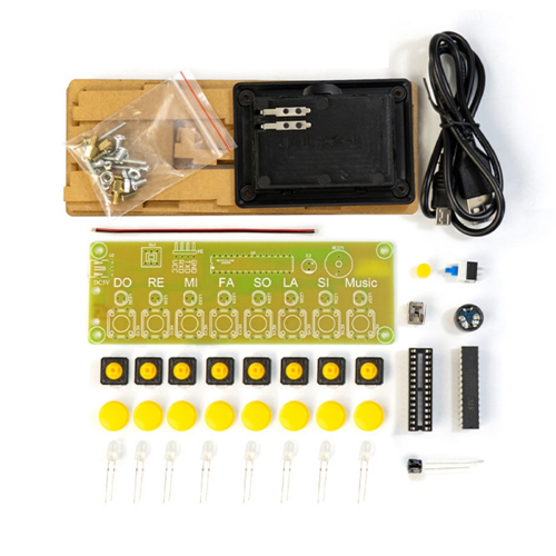 DIY 8 Keys Electronic Piano Kit Musical Note Circuit Board Soldering Practice Assembly