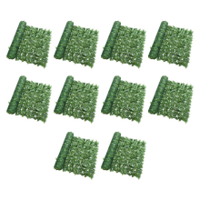 10pcs Artificial Plant Fence Green Leaf Panels Privacy Screen for Home Garden Yard Decoration