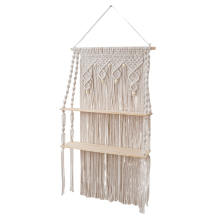 Wall Hanging Shelves Macrame Boho Floating Plant Photos Storage Rack Wood Shelf for Bedroom Living Room Bathroom
