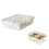 2PC Condiment Jars with Tray Small Dividers Countertop Spice Organizer Kitchen Storage Container for Refrigerator,B 1