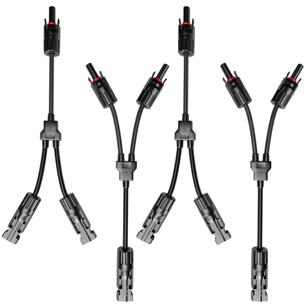 2Pairs Y-Style Solar Connector Dc 1000V Fmm+Mff For Parallel Connection Between Panels Cable Junction 4853150940384