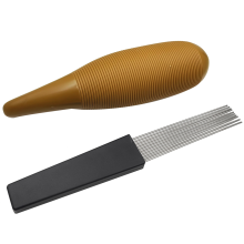 Guiro Instrument Fish Shaped Sand Drum Percussion with 1 Scraper Musical Training Tool Style A