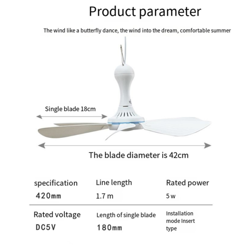 Camping Fan, Portable Mini Ceiling USB Tent Fan for Outdoor 1