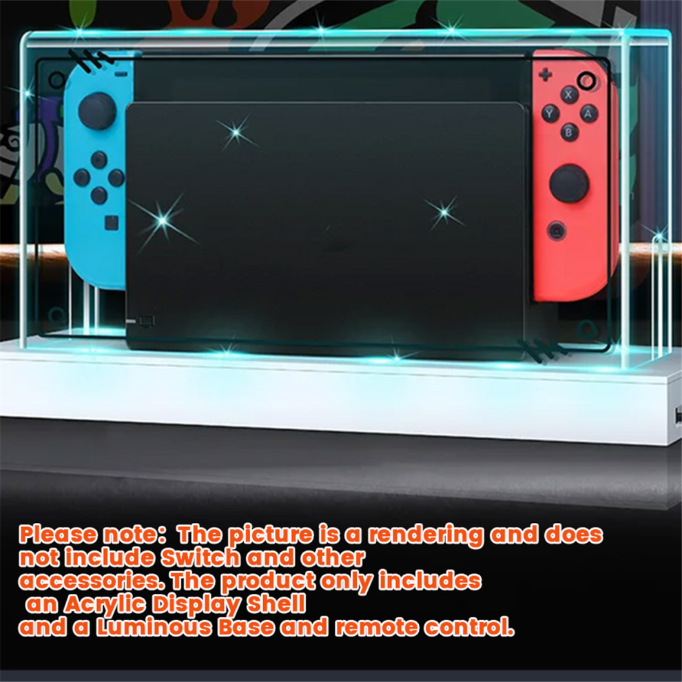 Clear Dust Cover With Rgb Luminous Base For Switch/Oled Protection Protective Sleeve Acrylic Display Shell F 4854124555917