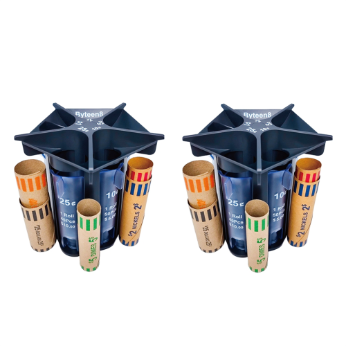 Coin Counter Sorter Tube, 5-In-1 Change Organizer, Machine Roller 1
