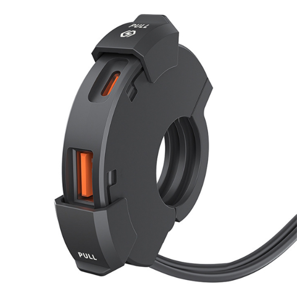 Qc3.0 Pd 12-24V Motorcycle Usb Type C Charger 30W Ip65 Waterproof Handlebar Mounting Bracket For Phone Camera 4854124558352