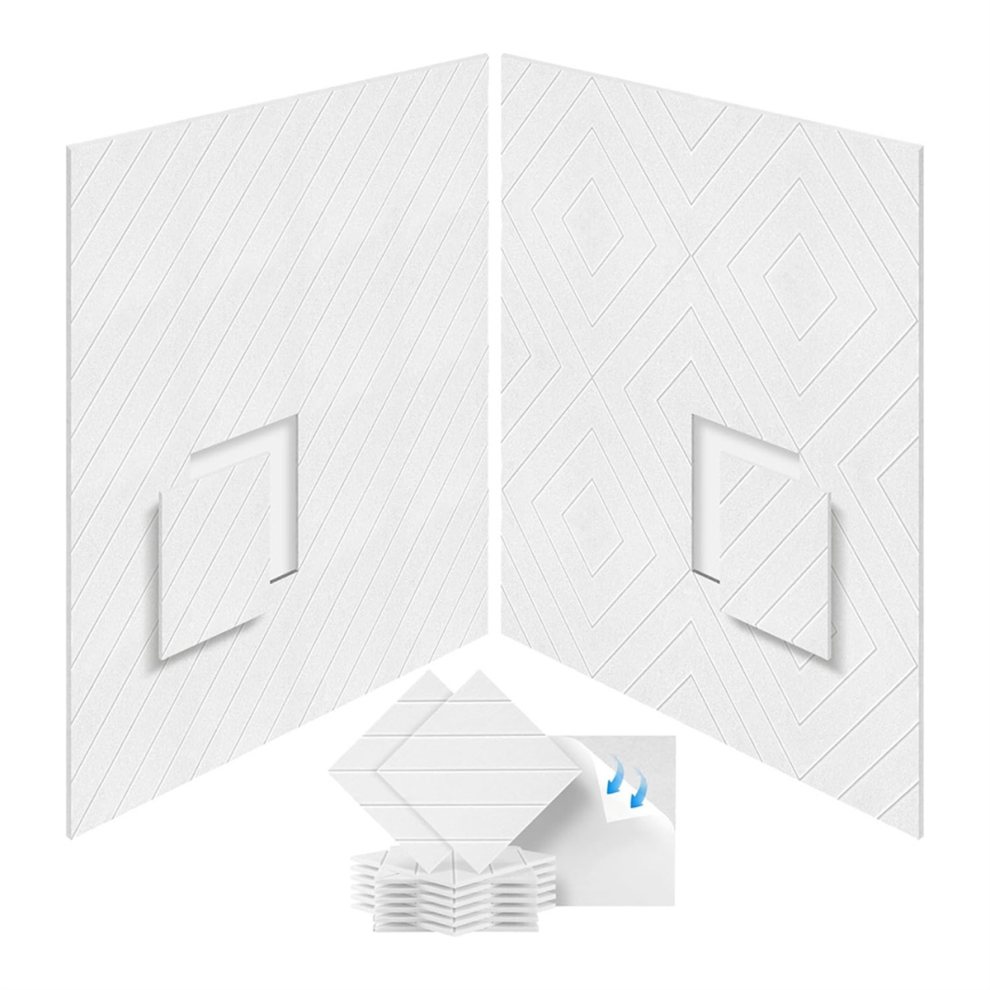 12 Pack Soundproof Foam Panels 12X12x0.4 Inch, Self Adhesive Acoustic For Treatment White 4854124562304