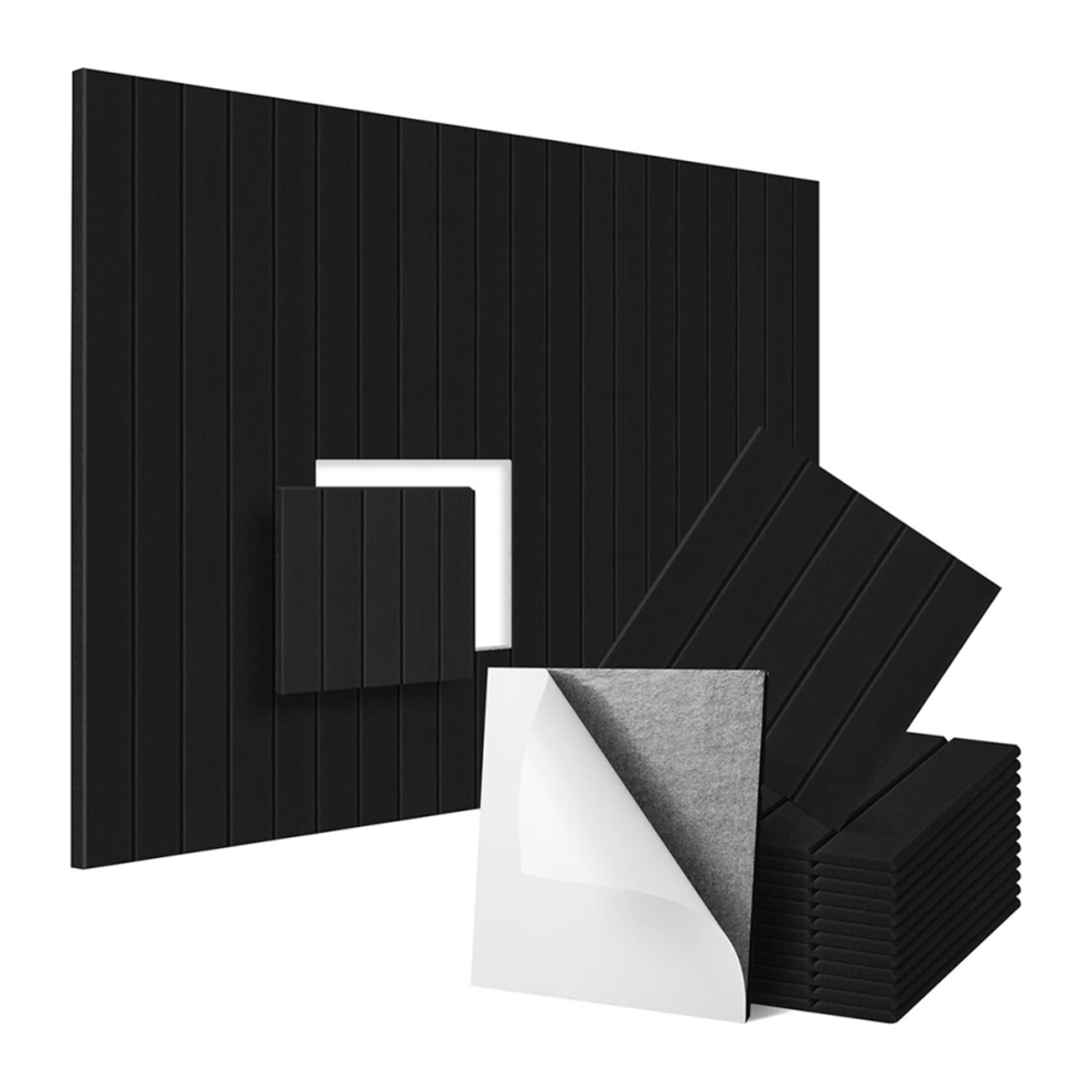 12 Pack Sound Proof Foam Panels 12X12x0.4 Inch, Self Adhesive Acoustic Wall Panels,For Treatment Black 4854124562274