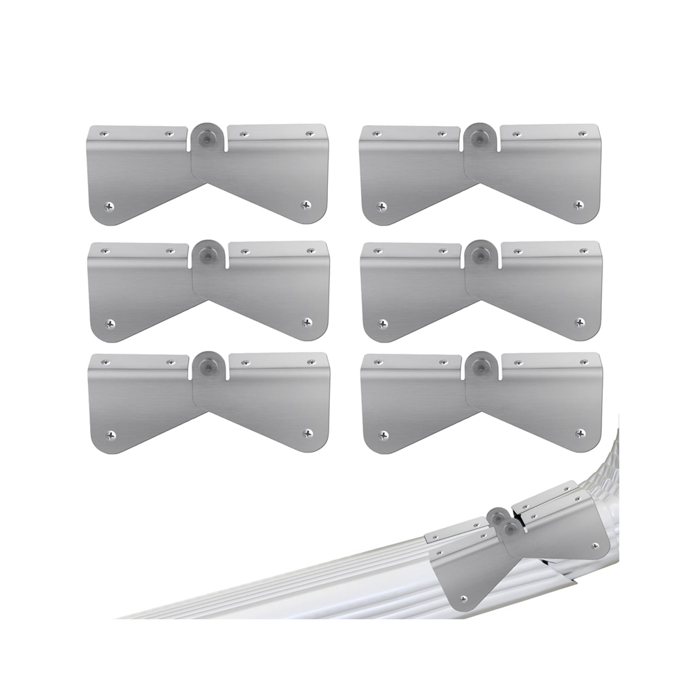 6Pcs Gutter Extension Hinge, Stainless Steel Downspout Hinge Ziphinge Can Easy Installation 4854124572464