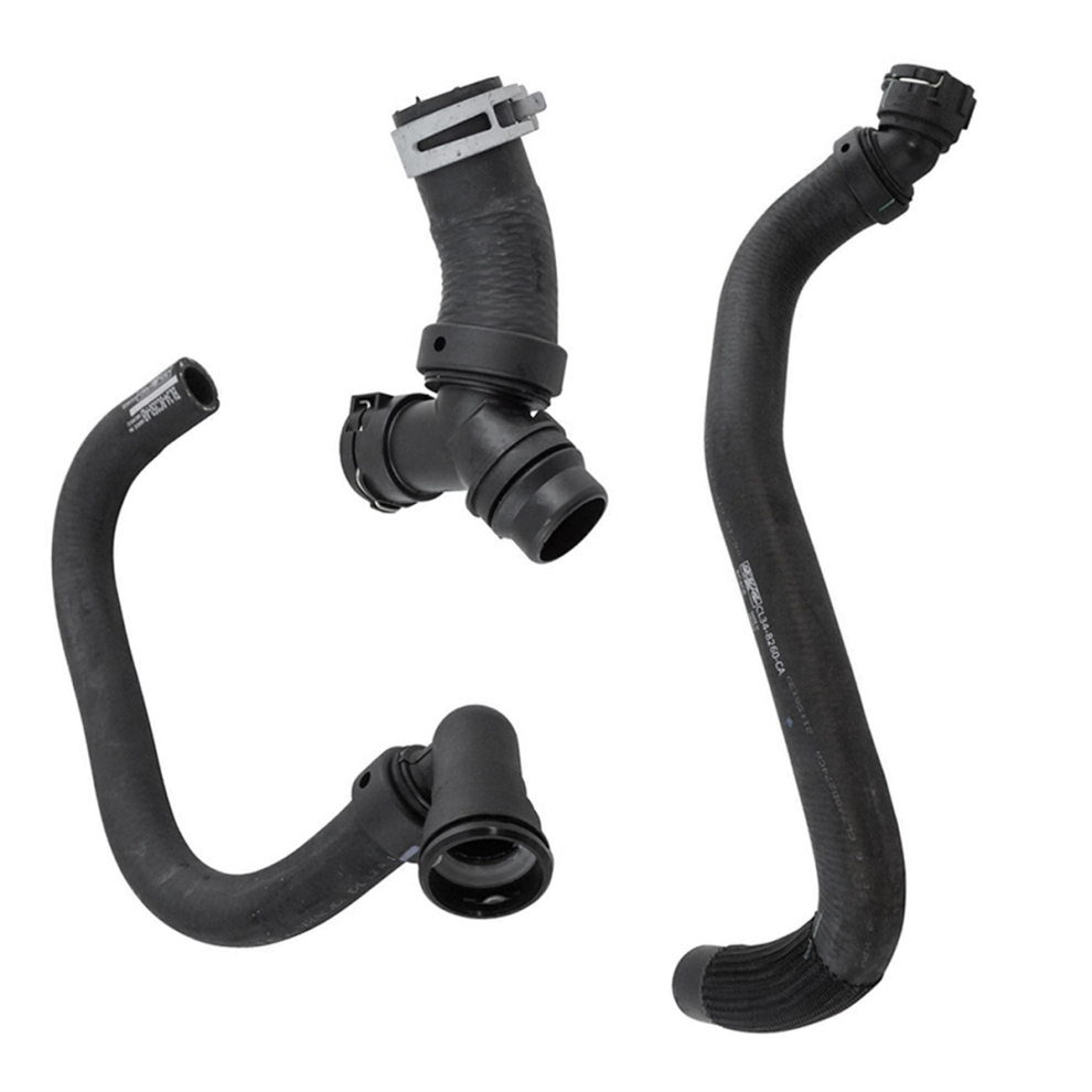 Upper & Lower Radiator Hoses With T-Connector For 2011-2020 5.0L Dr3z-8566-A, Cl3z 8260-A, Bl3z 8C350-A Black 4854124577971