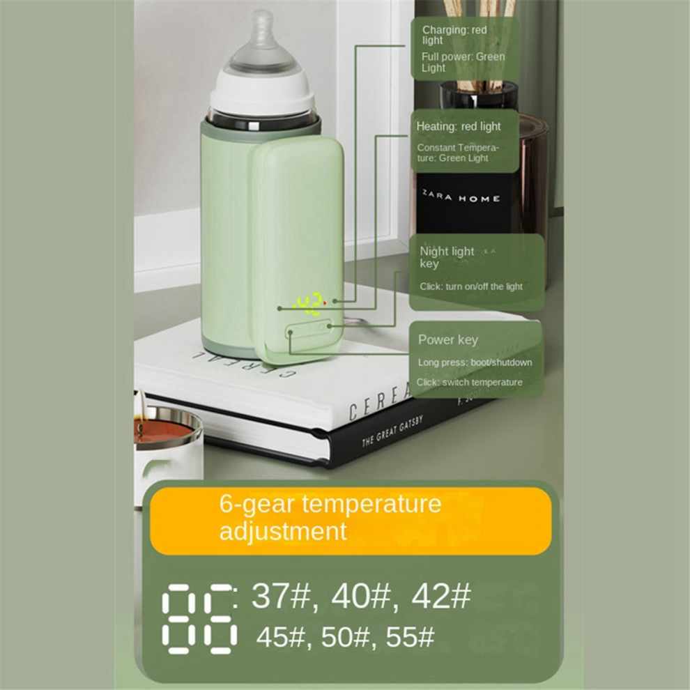 Bottle Heating Jacket 6Levels Adjustment Temperature Display Night Ing Portable Baby Heater 6000Amh A Light Saudism