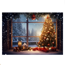 210X150cm Christmas Background Cloth Tree Snowflake Party Decoration Children Photography Cloth,F