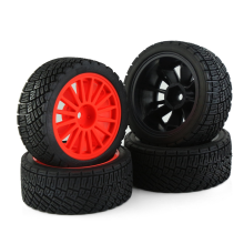 4Pcs 67mm Plastic Wheel Rim Rubber Tire Universal for All 1/10 RC On-Road Racing TT02 XV01