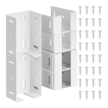 Heavy Duty Carbon Steel Fence Bracket with Screws for Vinyl Fencing Panel to Post Connection Rail Kit 4Pcs White