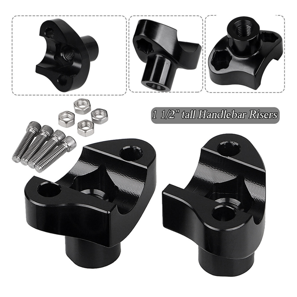 1In Handlebar 1 1/2In Risers For Dyna Softail Sportster Xl 883 1200 Black 4854124580742