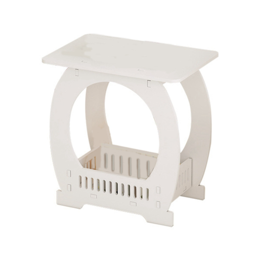 End Table with Storage Shelf Basket,Narrow Bedside Table, Slim Coffee Tables Small Spaces,White Nightstand,Sofa