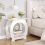 End Table with Storage Shelf Basket,Narrow Bedside Table, Slim Coffee Tables Small Spaces,White Nightstand,Sofa 3