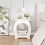 End Table with Storage Shelf Basket,Narrow Bedside Table, Slim Coffee Tables Small Spaces,White Nightstand,Sofa 6