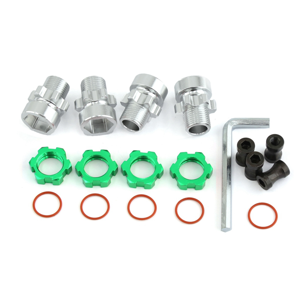 Metal 12mm to 17mm Splined Wheel Hex Hub Adapter for 1/10 Slash 2WD RC Car Upgrade Parts,Green-image-OPC-PJC8NP6-NEW