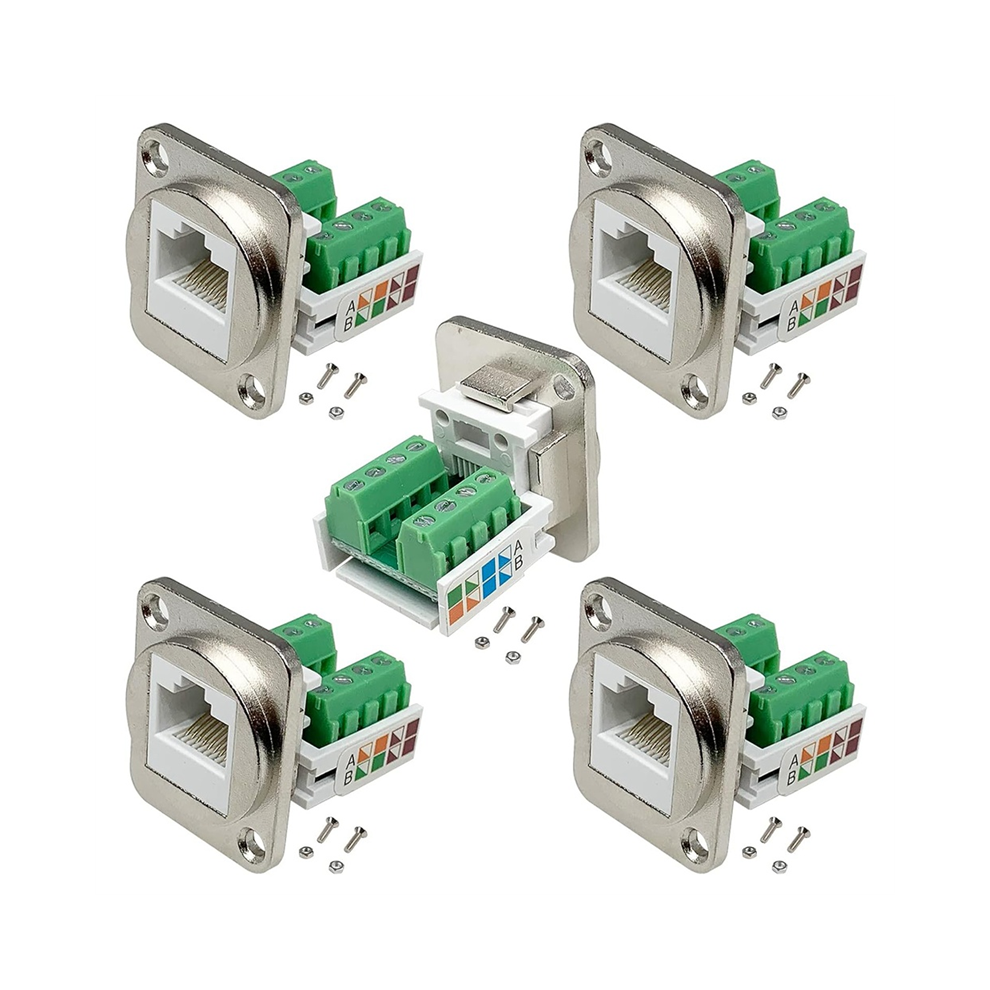 RJ45 Panel Mount Screw Terminal Adapter, RJ45/8P8C Connector,D-Type Female Solderless-image-OPC-PJC8P6X-NEW