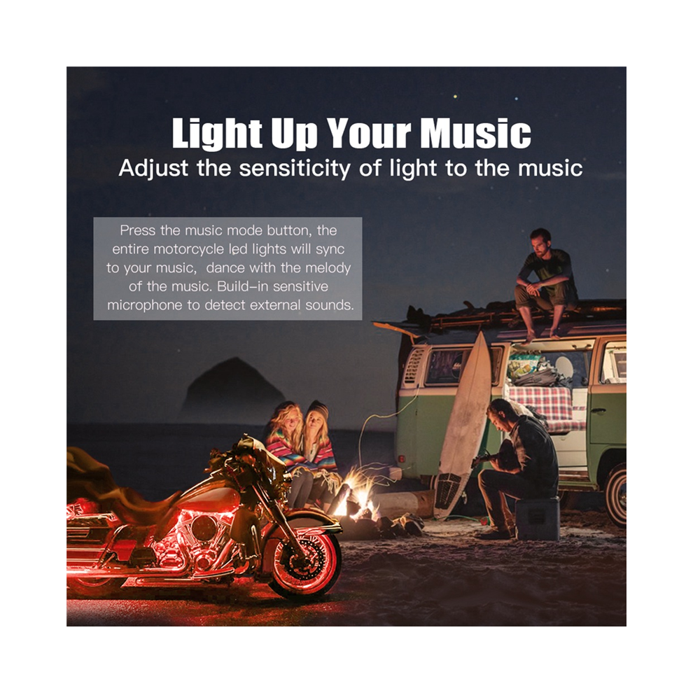 8Pcs Motorcycle Underglow Led Kit, App Control Multicolor Kit Rgb Strips Waterproof Light 4854124593056