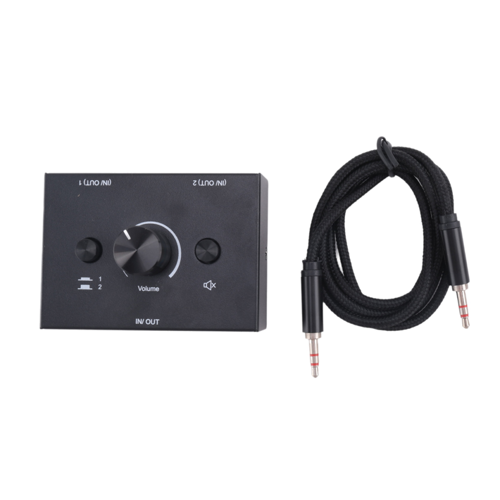 3.5Mm Stereo Audio Switch 2 In 1 Out Switcher Passive Speaker Headphone Manual Selector Splitter Box Sharing 4854124597924