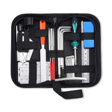 Guitar Repair Tool Kit, String Changing Tool, Wrench, Grinding File, Measuring Ruler, Stringer, Leveling 25 in 1