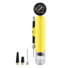 20PSI Hand Pump With Gauge Manual Tire Inflator Yellow