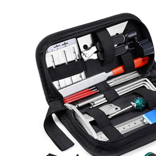 Guitar Repair Tool Kit, String Changing Tool, Wrench, Grinding File, Measuring Ruler, Stringer, Leveling 25 in 1 2