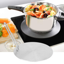 Heat Induction Plate, Stainless Steel Heat Diffuser Induction Plate Adapter Converter Gas Electric Hob (22 cm)