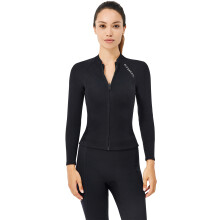 Wetsuit Top 2mm Neoprene Long Sleeve with Front Zipper for Snorkeling Diving