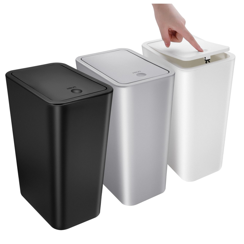 3Pcs Small Bathroom Trash Can With Lid - 2.6 Gallon Slim Garbage Bin For Kitchen/Bedroom/Office/Dorm 4854124506889
