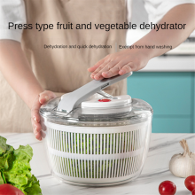 Salad Spinner Manual Lettuce for Vegetable Prepping, 1-Handed Pump Fruit Dryer Washer-White