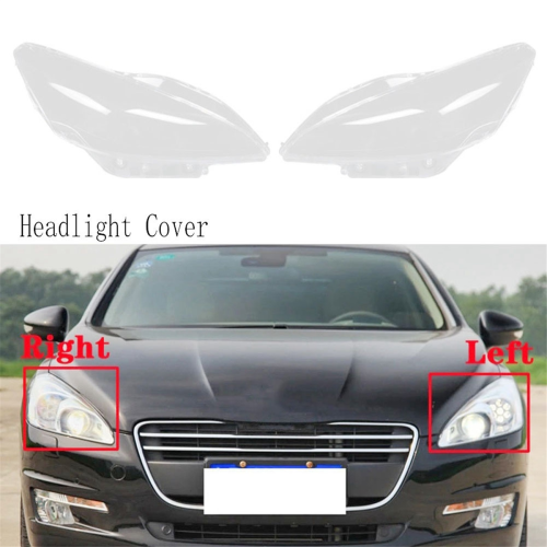 Front Left Headlight Shell Transparent Head Light Lamp Lens Cover for 508 2011-2014 2