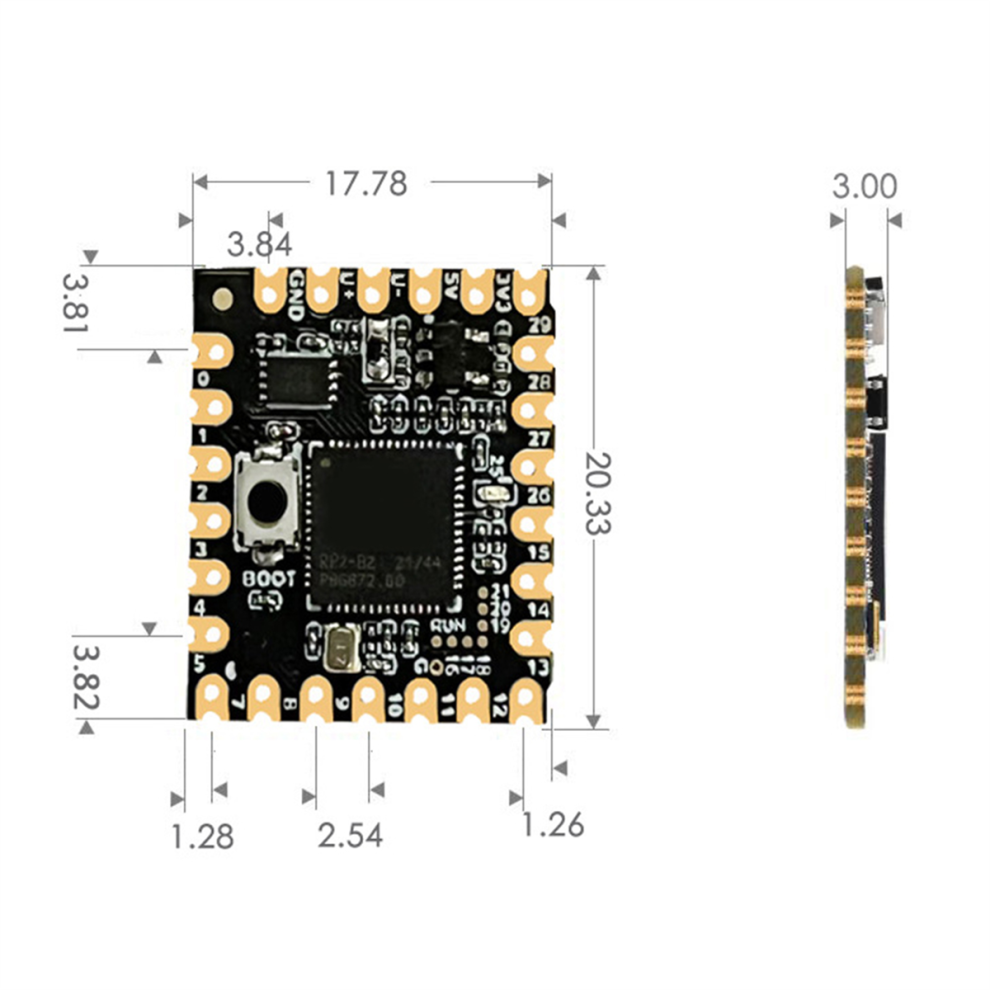 For Stamp Hole Development Board Rp2040-Core-A Rp2040 Multifunction Dual Core Processor,B 4854124503932