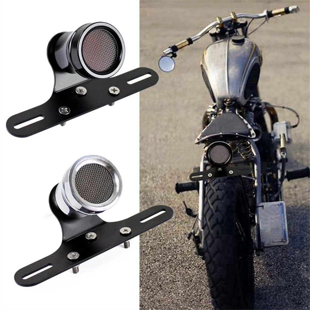 Motorcycle Retro Led Tail Brake Stop Lamp License Plate With Bracket For Sportsters B Light/Black 4854124514785