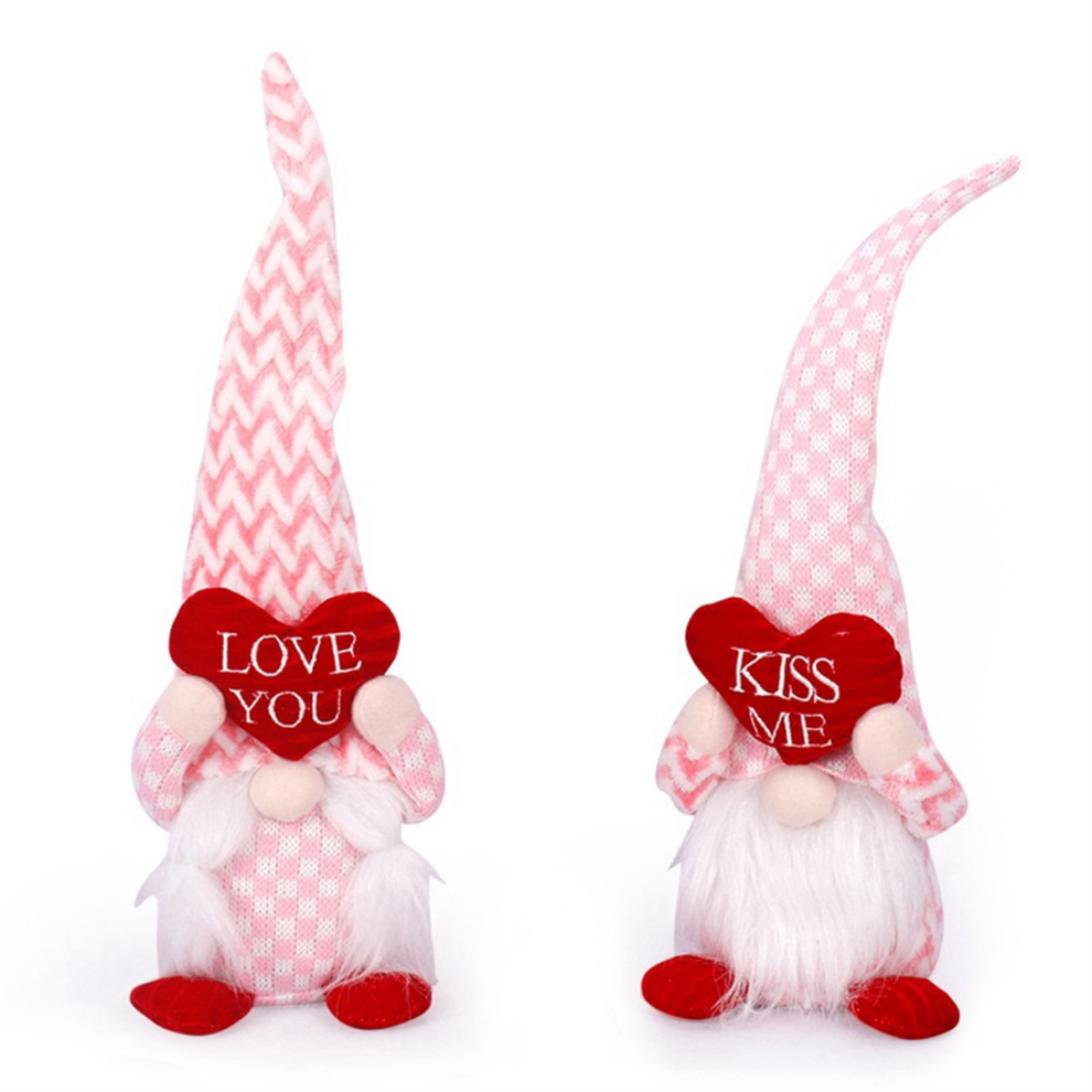 Saudism Valentine Gnomes Decorations Pink Gnome For Home Valentines Day Tiered Tray Decor - Gift