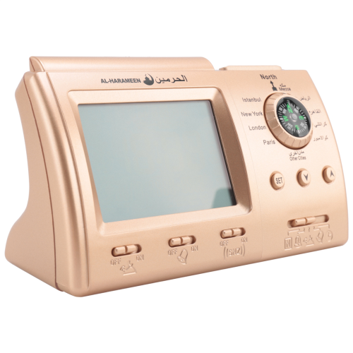 Automatic Digital Clock Islamic Azan Muslim Prayer Alarm for Desktop Table Home Decorations Gold
