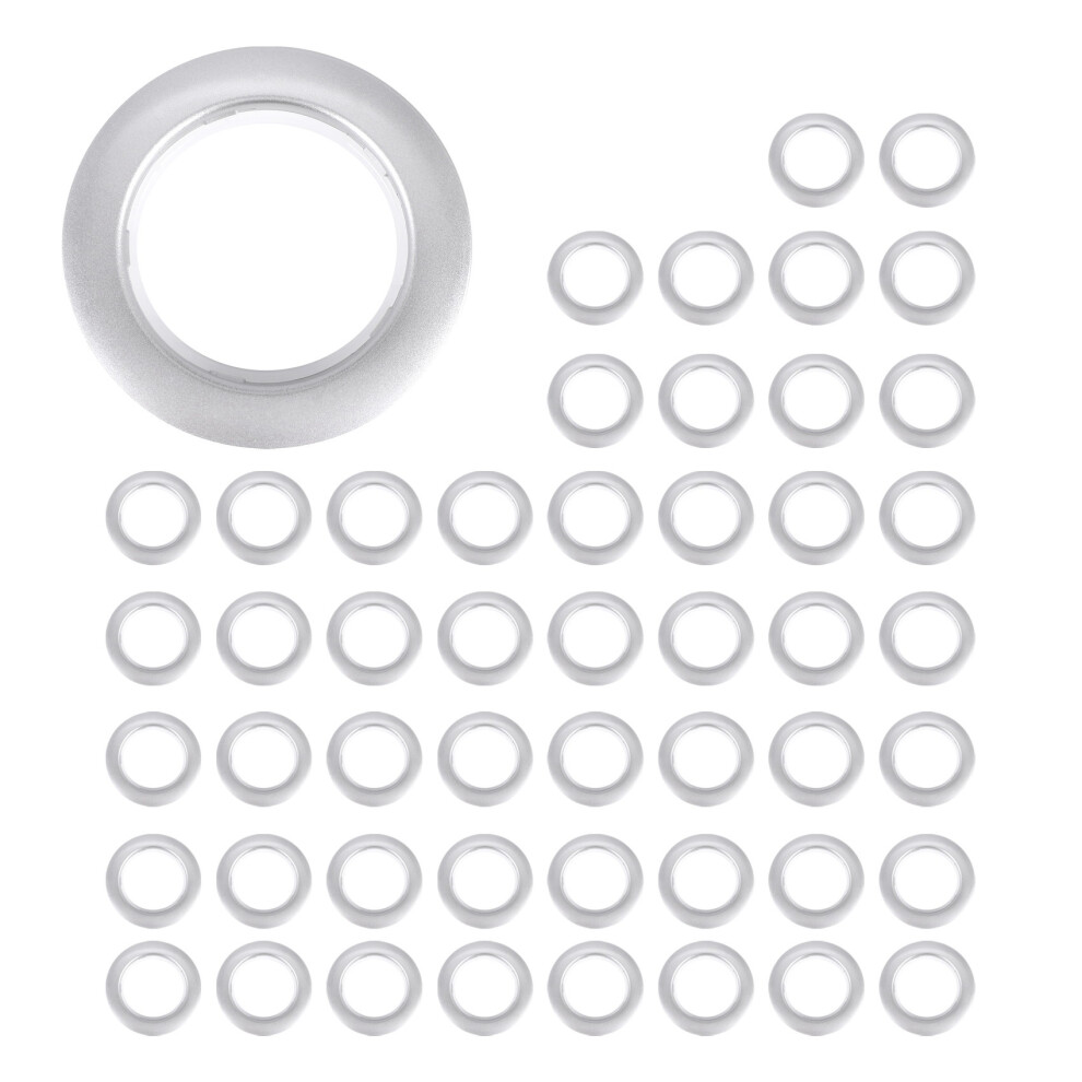 Saudism 50 Pack Curtain Grommet, Inner Diameter 43Mm Eyelet Rings Nanoscale Low Noise Roman Ring (Silver)