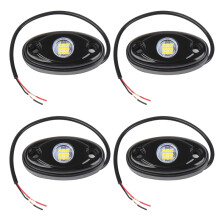 4Pcs 9LED Super Bright Rock Light Kit LED Waterproof Neon Underglow for Off Road Truck Boat White