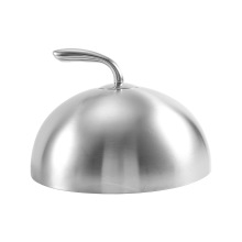 1Pcs 24cm Stainless Steel Steak Cover Teppanyaki Dome Dish Lid Home Round Oil Proof Meal Food Kitchen Cooking