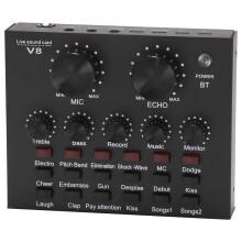 V8 Sound Card Audio Set Interface External Usb Live Microphone Bluetooth Function for Computer Pc Mobile Phone Singing Recording