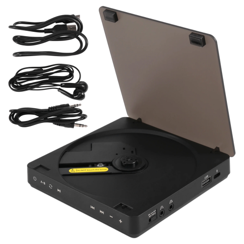 Portable CD Player Double Headphone Version Contact Button Reproductor Rechargeable Shockproof LCD Display
