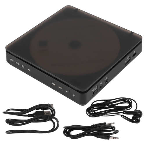 Portable CD Player Double Headphone Version Contact Button Reproductor Rechargeable Shockproof LCD Display 2
