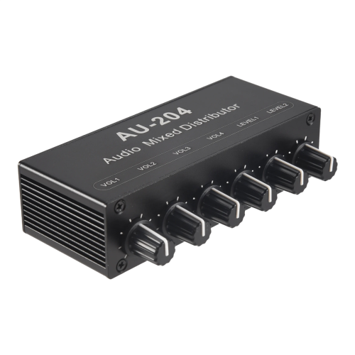 Stereo Mixer Audio (2 Input 4 Output) Push Four Headphones or External Power Amplifiers Volume Control 1