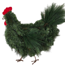 Christmas Rooster Chicken Wreath Artificial Rustic for Door Garden Home Decor