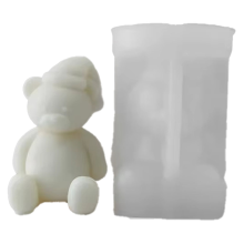 2PCS Christmas Bear Candle Silicone Mold Diy Cartoon Scented Plaster Soap Resin Cement Making Tools
